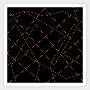 Gold Black line art Geometric Design Sticker